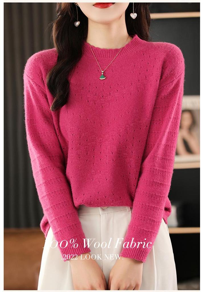Women's Loose Fit Knit Wool Sweater - New Style, Lazy Autumn/Winter Base Layer, Round Neck Top