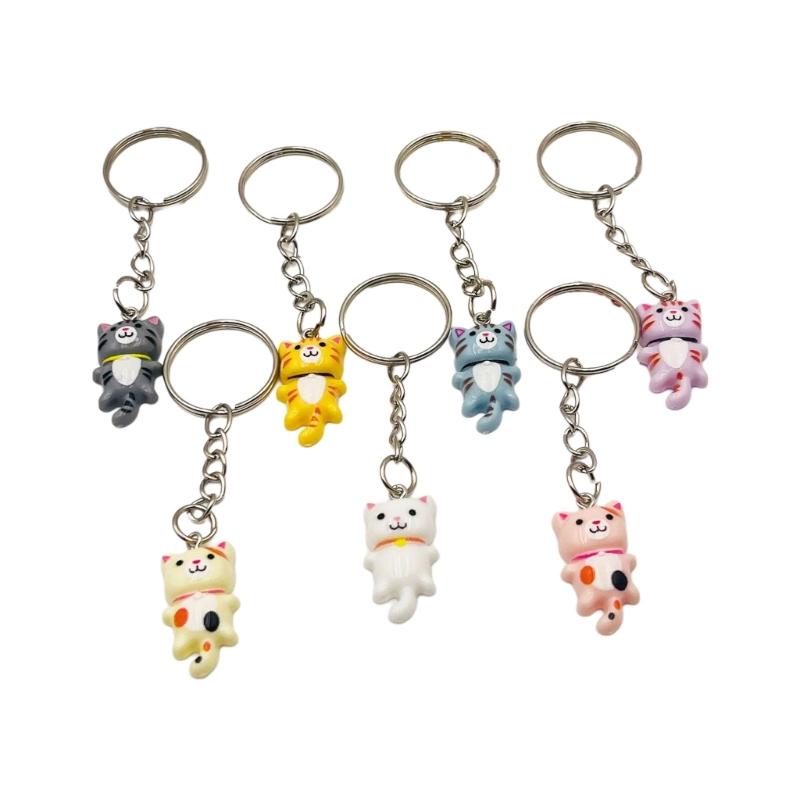 

Charming Cat Keychain Pendant Accessory Stylish Cats Pendant Keyring In 7 Colors Elegant Keyrings For Personalization 1