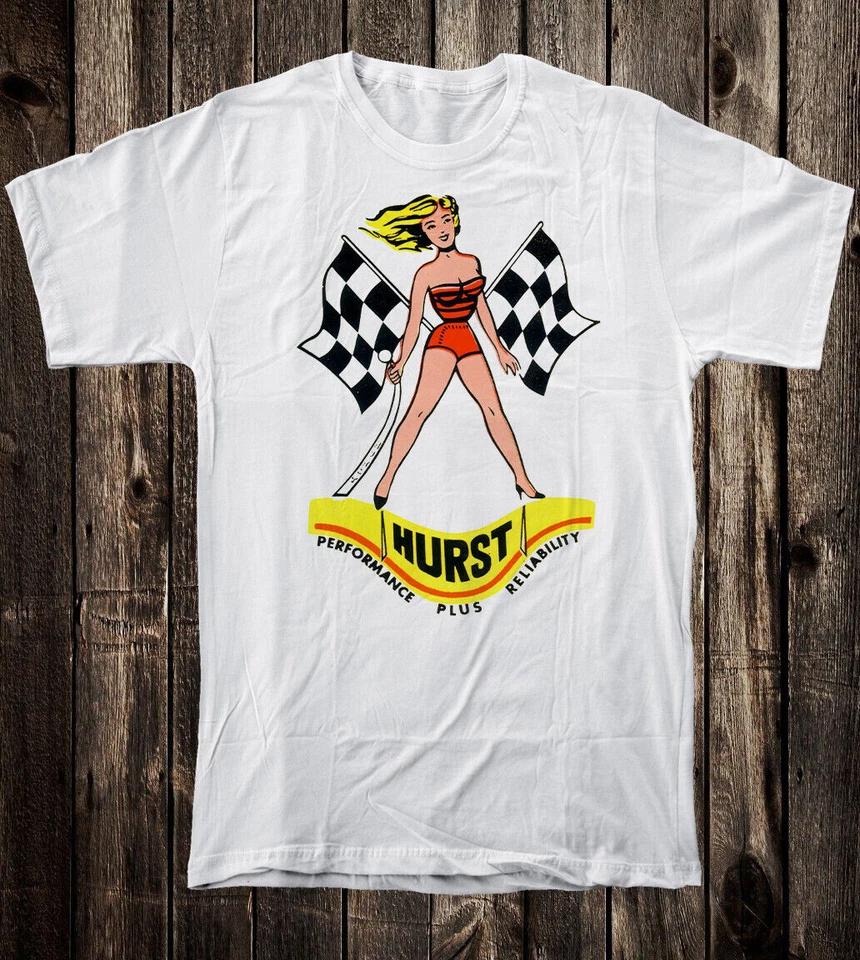Hot Rod Tee T Shirt Drag Race Nostalgia Racing Hurst Racing Flag Girl Speed Shop 3XL