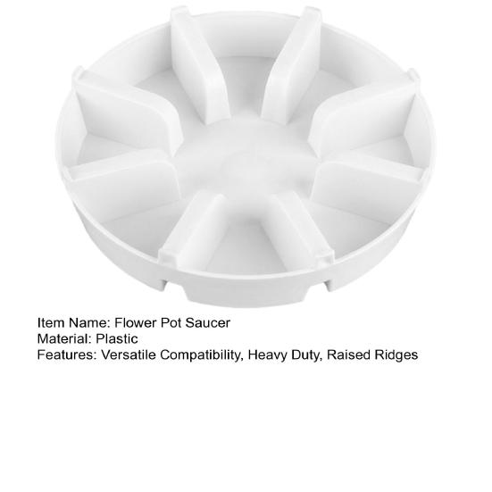 Raised Ridge Saucer for Planter 5 Inch 6 Inch 7 Inch Round Flower Pot Water Catcher Heavy Duty Drip Tray for Indoor Outdoor Use