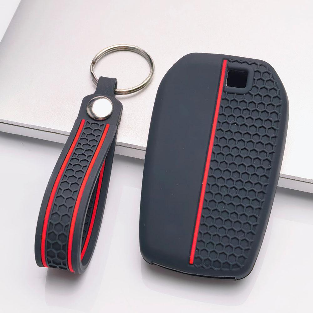 Premium Honeycomb Silicone Smart Key Cover Keychain Fit Toyota Sienna Highlander Venza Grand Highlander Anti-Scratch Guard Shockproof