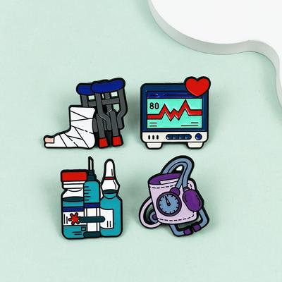 Custom Cartoon Medical Equipment Brooch: Festival Badge & Backpack/Clothing Decor