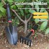 4 Piece Mini Gardening Tool Set with Trowel Rake Hoe for Flower Vegetable Planting Outdoor Home Hand Gardening Equipment