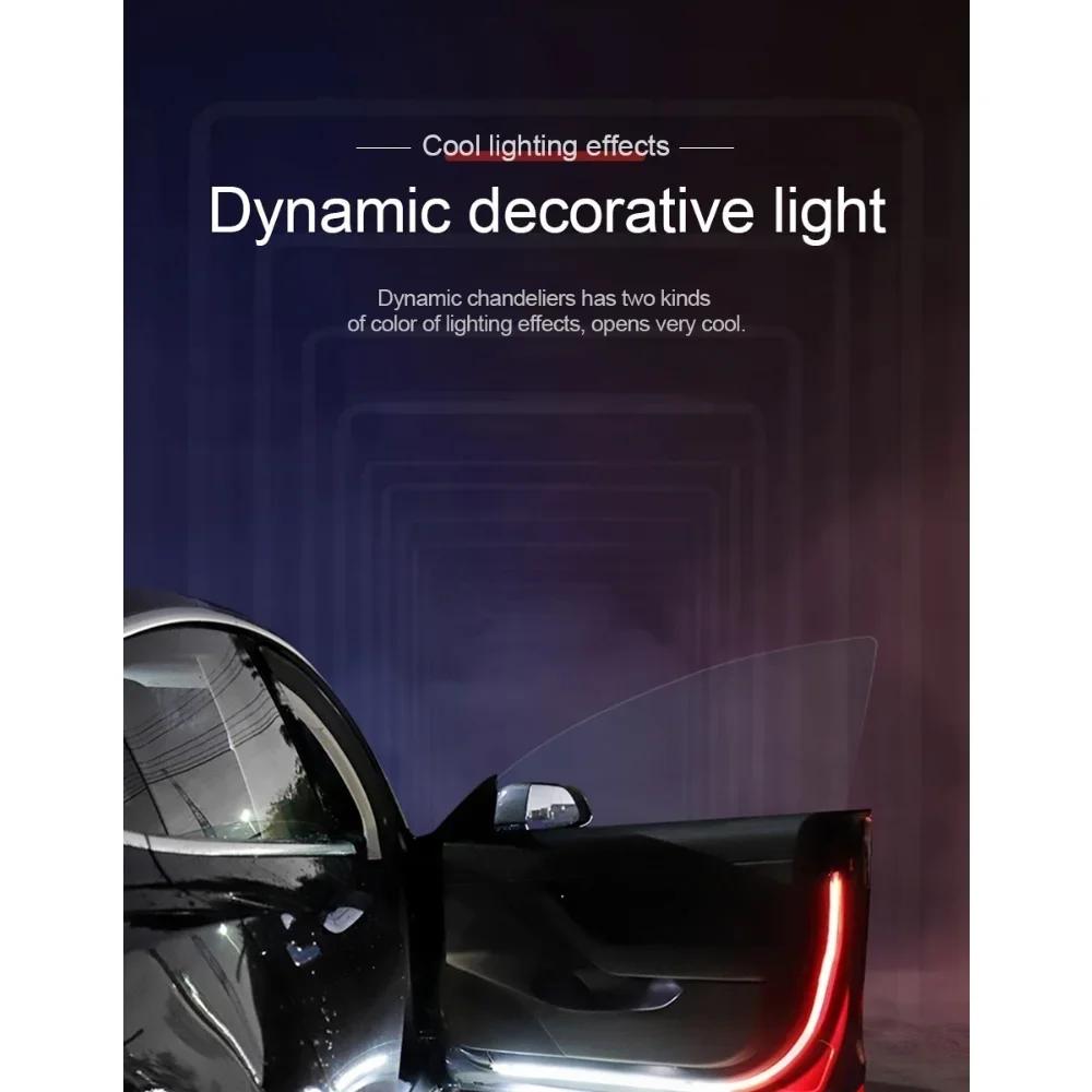 LED Strip Car Door Warning Light 120cm Ambient Atmosphere Lamp Welcome Decoration Auto Safety Accessories For Cars