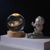 Remote Control Crystal Ball Night Light with Wooden Base – 3D Carving Luminous Glass Ornament, Perfect for Birthdays.