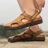 Genuine Leather Men Sandals Outdoor Slippers Men Summer Shoes Comfort Beach Sandals Men Outdoor Sneakers Big Size 48