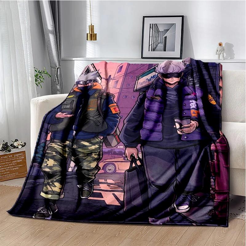 Cartoon Anime Jujutsu Kaisen Throws Blanket Kid Super Soft Blankt for Travel Couch Sofa Picnic Bed Flannel Blanket Birthday Gift