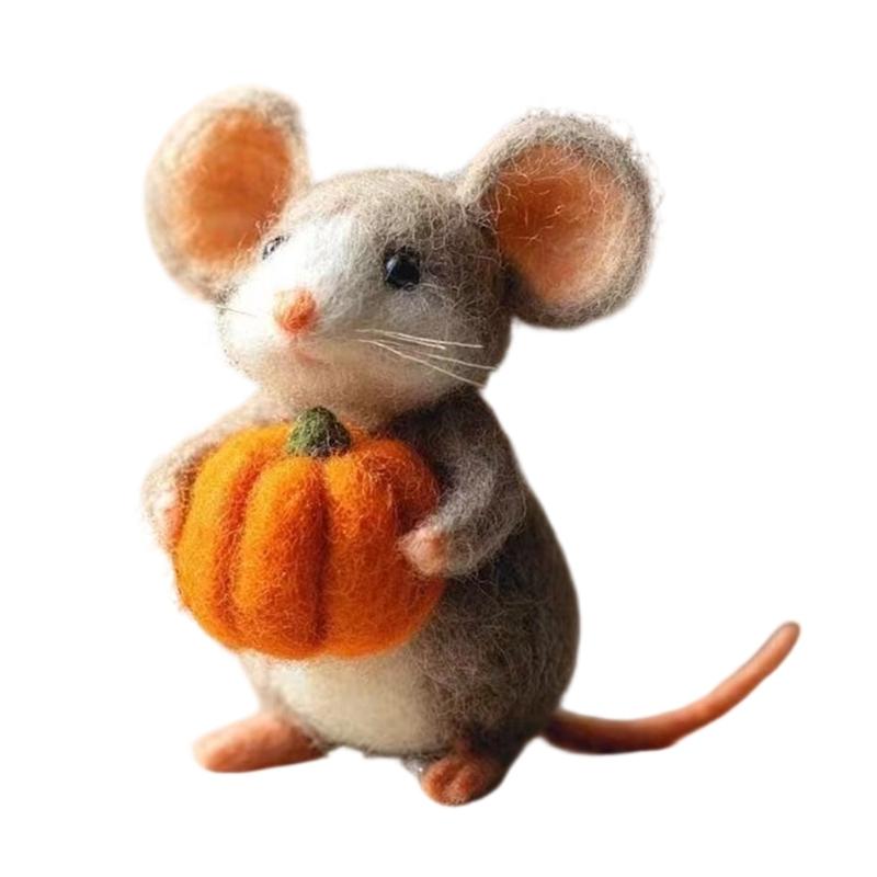 

Мягкая фетровая мышка-тыква с украшением в виде шляпы ведьмы, креативный декор для рабочего стола, полки, для дома, офиса, детской комнаты, безопасная ткань