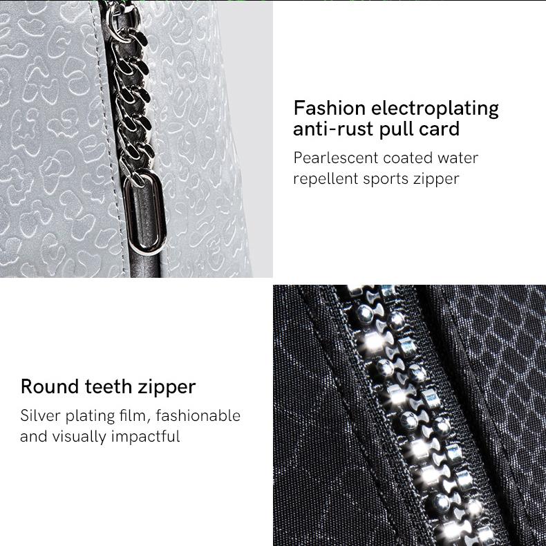 Erkek Kadın Kova çantası Trendy Baskılı Geometrik Silindirik Şekilli Çapraz Çanta 14.1 inç PU Deri Gümüş Leopar / Naylon Siyah Yılan Derisi