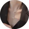 Women's Silver Titanium Steel Necklace with Micro-Inlaid Zircon - Elegant, Durable Clavicle Chain Jewelry