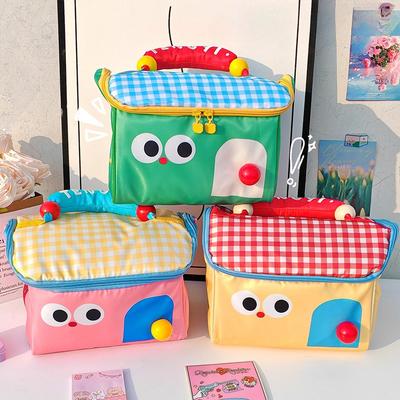 1 Stück tragbares Ernährungs-Mahlzeit-Set Niedliche Hütte Picknick-Isolierbeutel Cartoon-Lunchtasche für Büroangestellte Große Kapazität Mehrfarbig