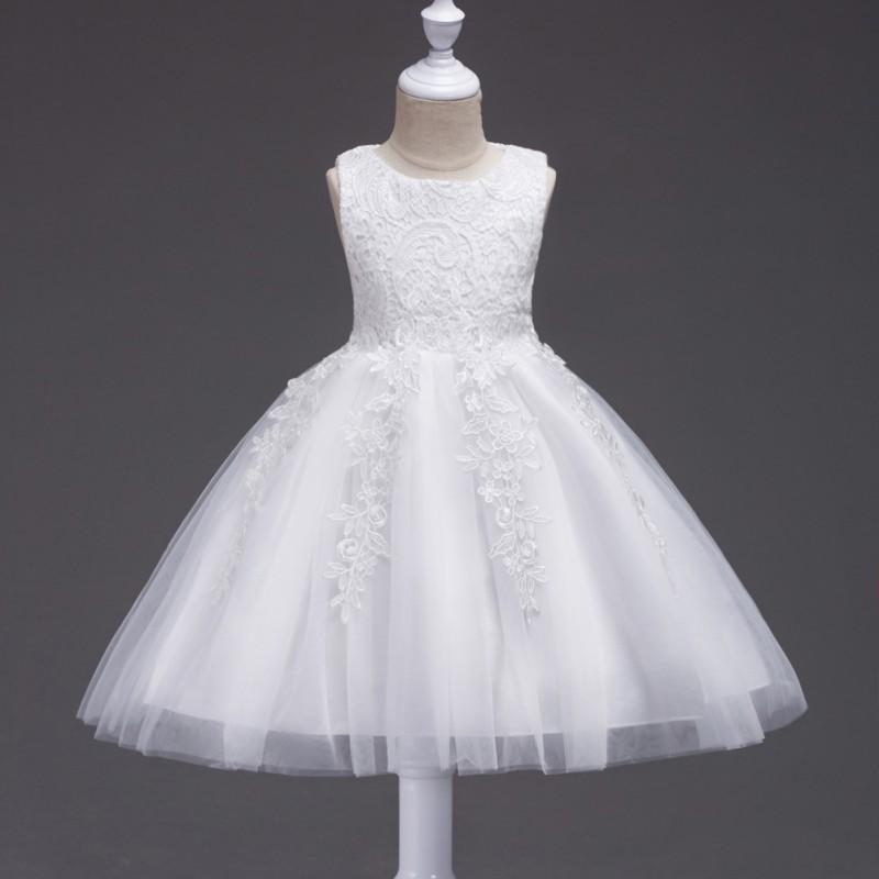 Girls Lace Party Dress Kids Princess Performance Sleeveless Tutu 80-140cm