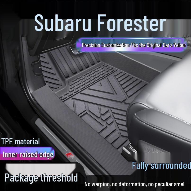 Полностью закрывающие коврики TPE для Subaru Forester - Водонепроницаемые, грязезащитные коврики и защита порогов. Single Layer Upgraded TPE Mats