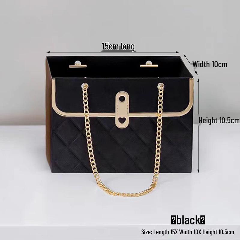 Trendy Brand Rectangular Handbag: Fresh Flower Gift Box & Creative Bouquet Perfume Bag.