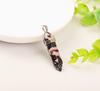 Natural Rhodonite Hexagonal Point Pendant with Metal Bail for Necklace Jewelry Making and Crystal Healing Accessories