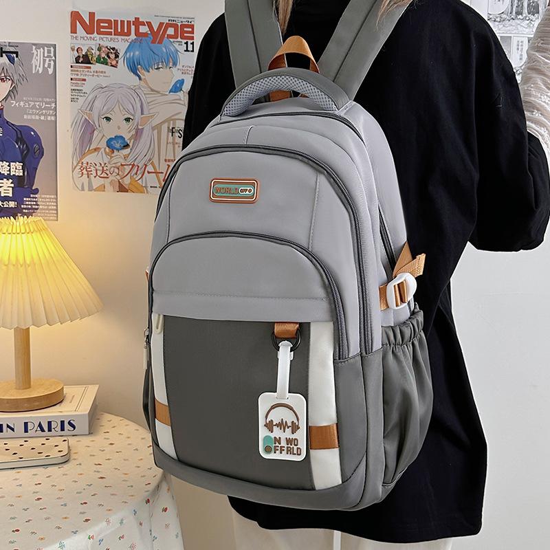 New Style of Junior and Senior High School Students' School Bag Korean Style Street Fashion Casual Backpack Large Capacity Simple Campus Backpack