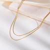 Double-layered Chain Necklace Stainless Steel for Women Simple Everyday Jewelry