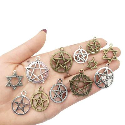Pendentif étoile à cinq branches de tarot rétro pour collier et bracelet de bijoux DIY