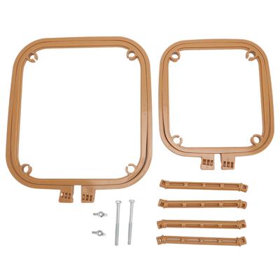 Double Layer Embroidery Frame Stitch Hoop Stand Adjustable Integrated ABS Needlework Holder Tool for Desktop Khaki