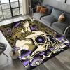 Skeleton Frog Print Polyester Area Rug, Non-Slip Mat for Bedroom, Living Room, Home Decor  Density, Soft Velvet Texture