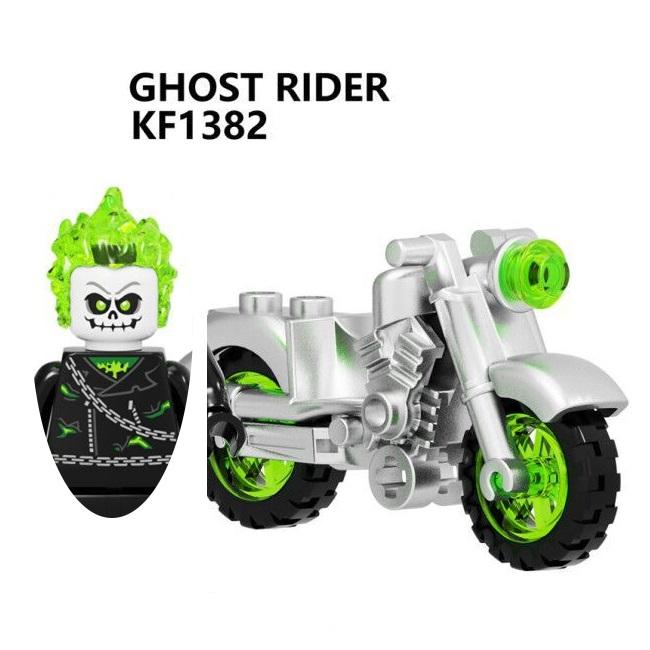 Ny Moc Ghost Rider Med Motorcykel Byggklossar Mini Actionfigur Leksaker