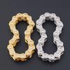 New Product with Exaggerated Personality and Temperament, Large Full Diamond Chain, Hip-hop Bracelet, Creative Motorcycle Chain