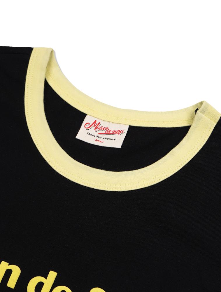 LA MAISON STUDIO Essential Logo Slim Fit Short Sleeve T-Shirt Black Yellow (Fcg2Ts772W)