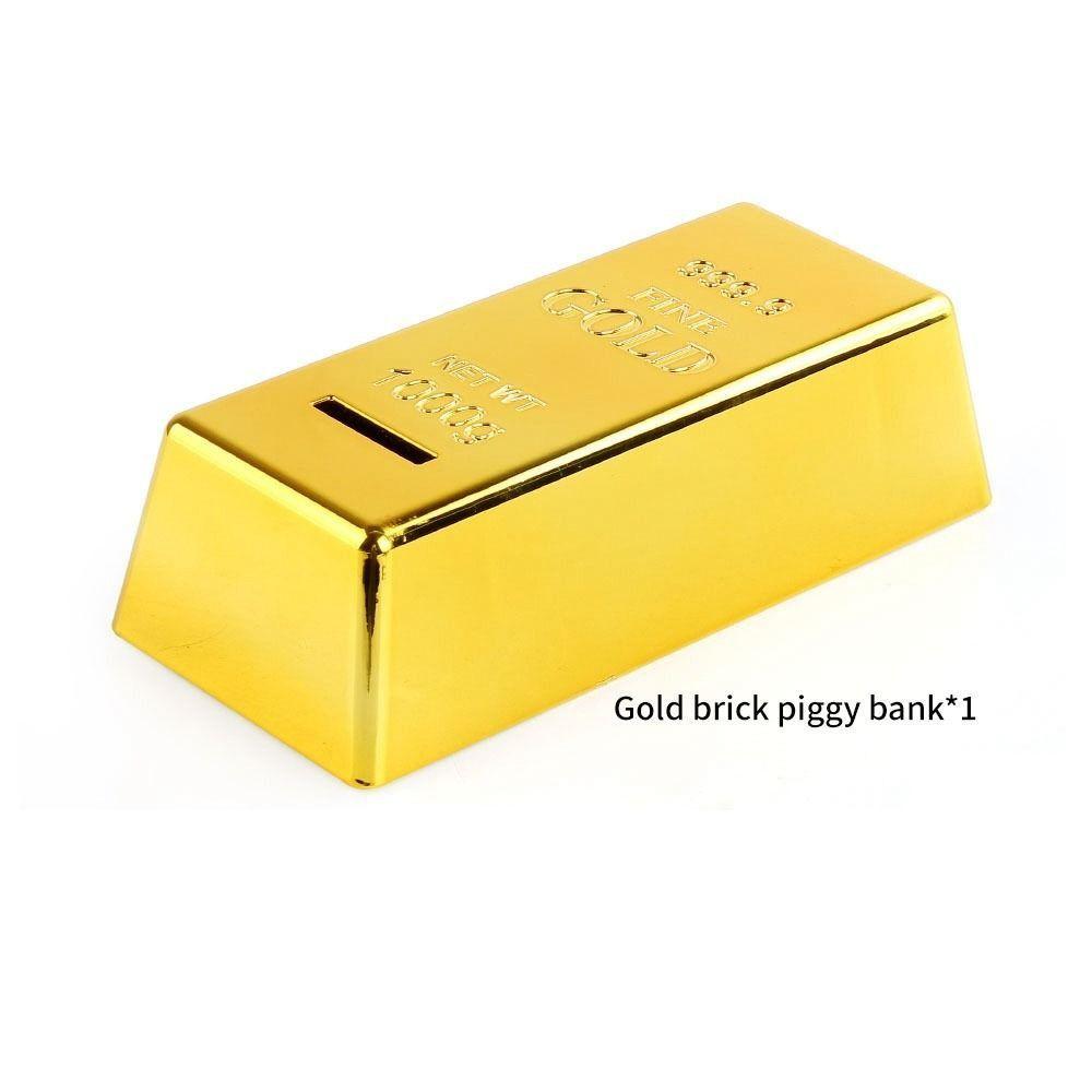 Gold Bullion Bar Bullion Prop Simulation Gold Brick Coin Case Saving Money Box Coin Bank Piggy Bank