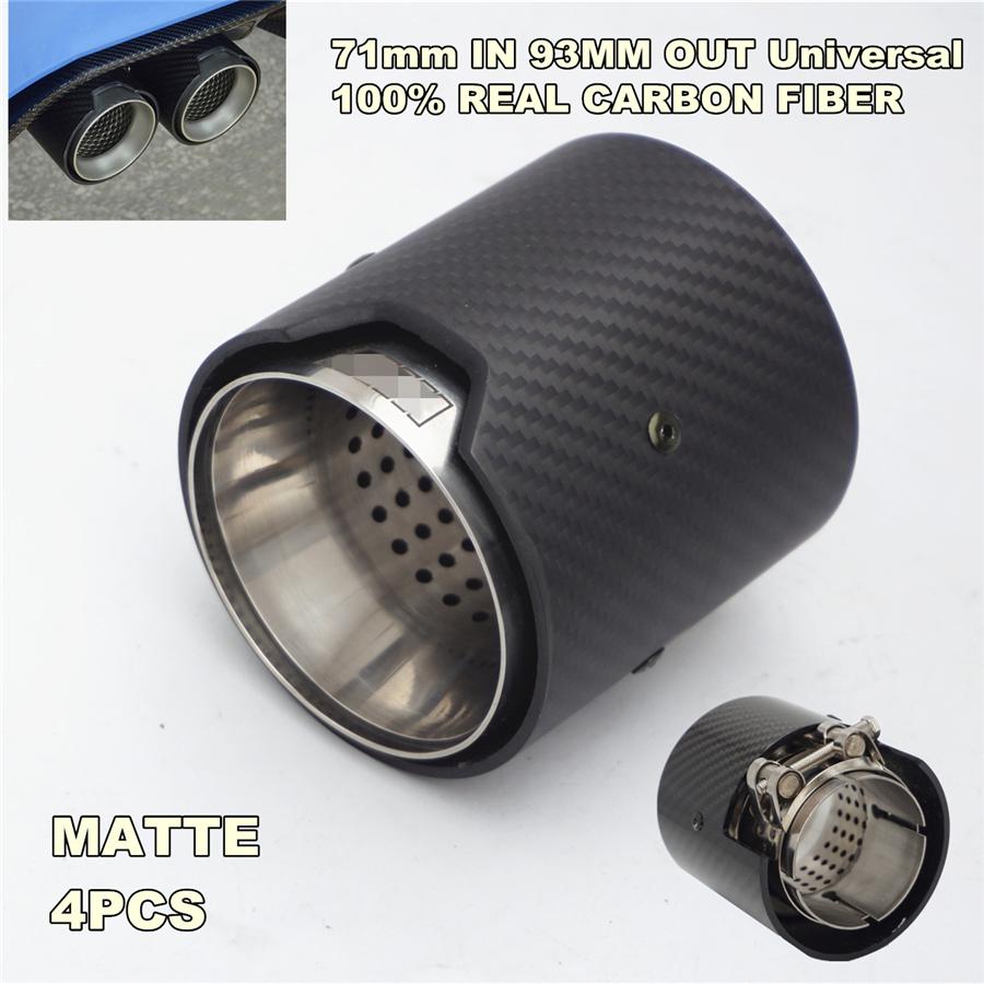 Car Carbon Fiber Exhaust End Tail Tips 71mm in