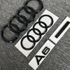 v6 A6 2020-2023 4 Ring logo ABS Black Car Hood Front Bonnet Grill Rear Trunk Emblem Sticker A6 mark Quarrto Emblem6v