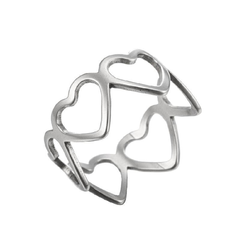 Women's Gold Geometric Cutout Wide Band Cross Ring - European & American Hip Hop Style