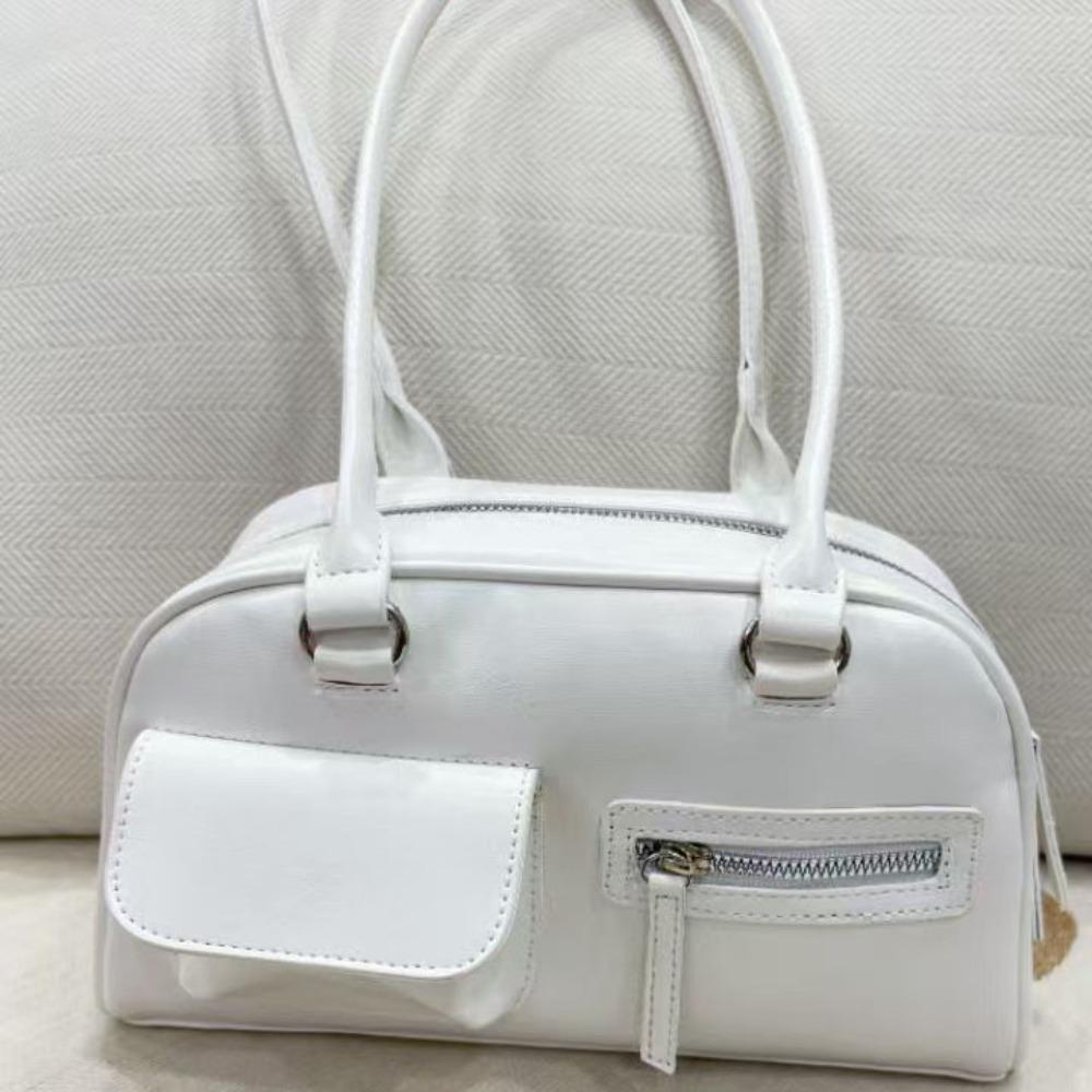 

Сумка Сумка большой вместимости Сумка в корейском стиле Ретро сумка Мини-сумка на молнии Портативная белый