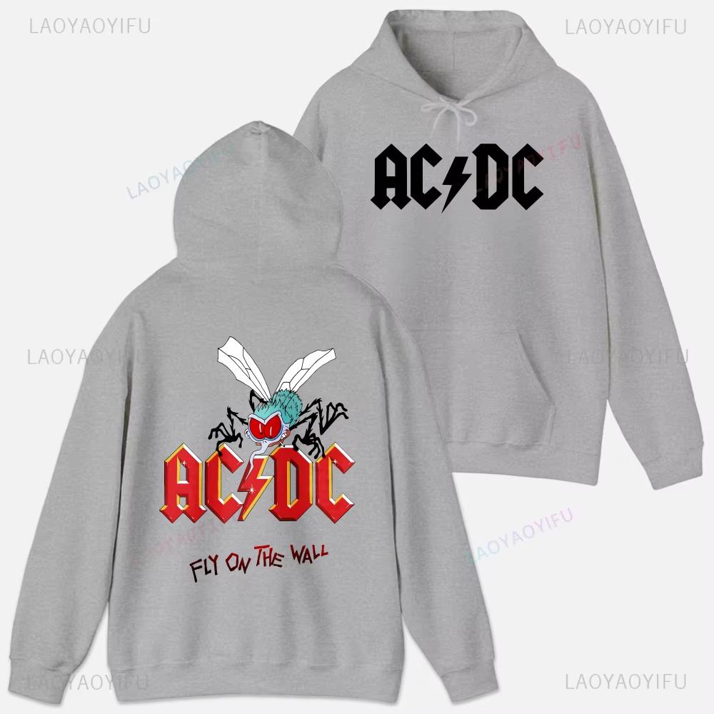 ACDC Printed Unisex Hoodie Plain Clothes Tops Women Long Sleeve Graphic Sweatshirt Quality Clothing Autumn Streetwear Custom Funny