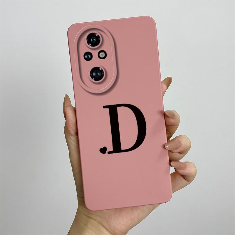 For Honor 200 Case Honor 200 Pro Phone Case Cute Initial Letters Square ShockProof Soft Silicone Back Cover Fundas Honor 200 Pro