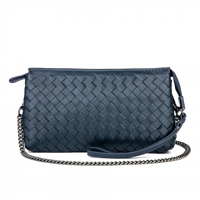 Handwoven Genuine Leather Clutch Bag Women