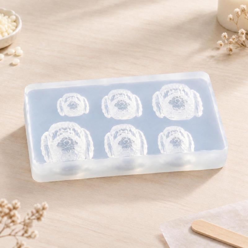 Assorted-Cavity Dog Casting Mould with Pet-Themed Motifs and Flexible Construction for Candle and Resin Craft Projects