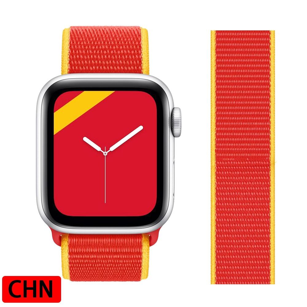 Nylon Strap for Apple Watch Band 44mm 40mm 42mm 38mm Wristband Belt International Collection Sport Loop Bracelet iWatch 5 4 3 Se 6