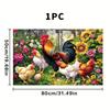 1Pcs Rooster Rubber Drying Mat With Retro Coffee Tableware For Coffee Shop Kitchen Carpet Tableware Durable Diatom Mud Table Mat Pet Coffeeware Mat