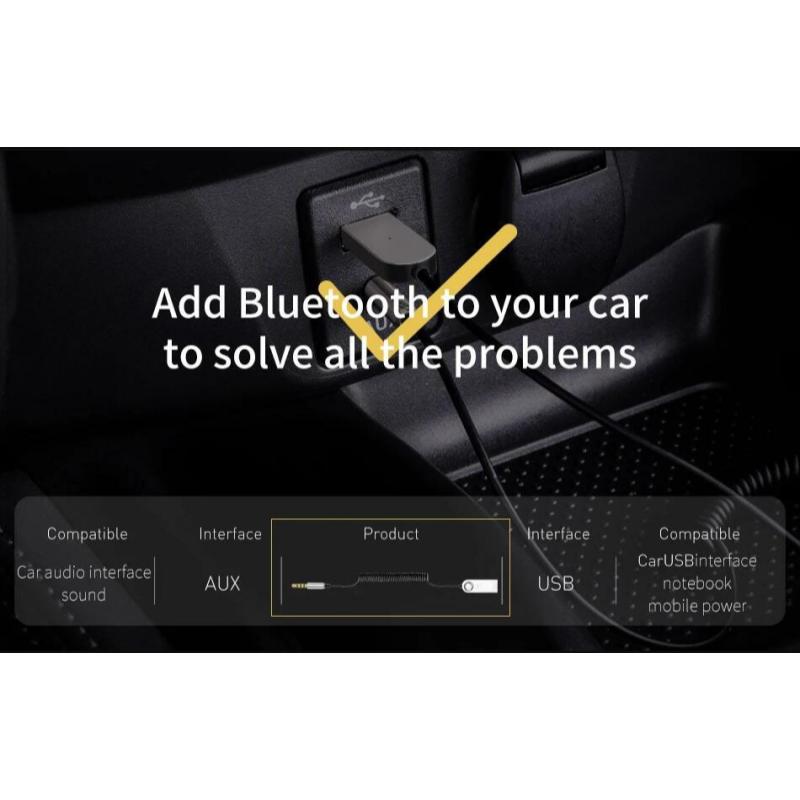 1Pcs Car Aux 3.5Mm Jack Adapter Cable Speaker Transmitter Usb 5V Bluetooth Car Audio Cable Transmitter Wireless Receiver