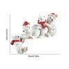 Christmas Black Bear Figurines Resin Miniature Art Craft for Bedside Tabletop