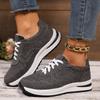 2025 New Fashionable Casual Women's Shoes Plus Size 36-43 Sport Shoes With Lace And Thick Sole Canva Women's Shoes Wholesale