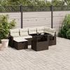 VidaXL Garden Lounge Set with Cushions 7 Pcs Brown Braided Resin 3274983