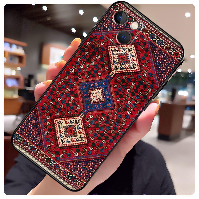Persian Carpet Floral Pattern Back Case For iPhone 16 Pro Max 15 14 13 11 12 Pro Max mini XR 15 16 Plus 16e Phone Cover