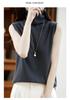 100% Pure Wool Turtleneck Sleeveless Vest for Women - Perfect for Autumn/Winter As a Knit Base Layer Top
