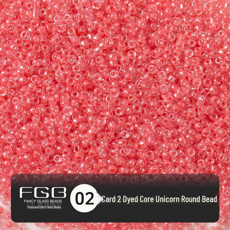 Thousand Color Unicorn Heart Glazed 2mm Round Glass Seed Beads for DIY Jewelry Accessories
