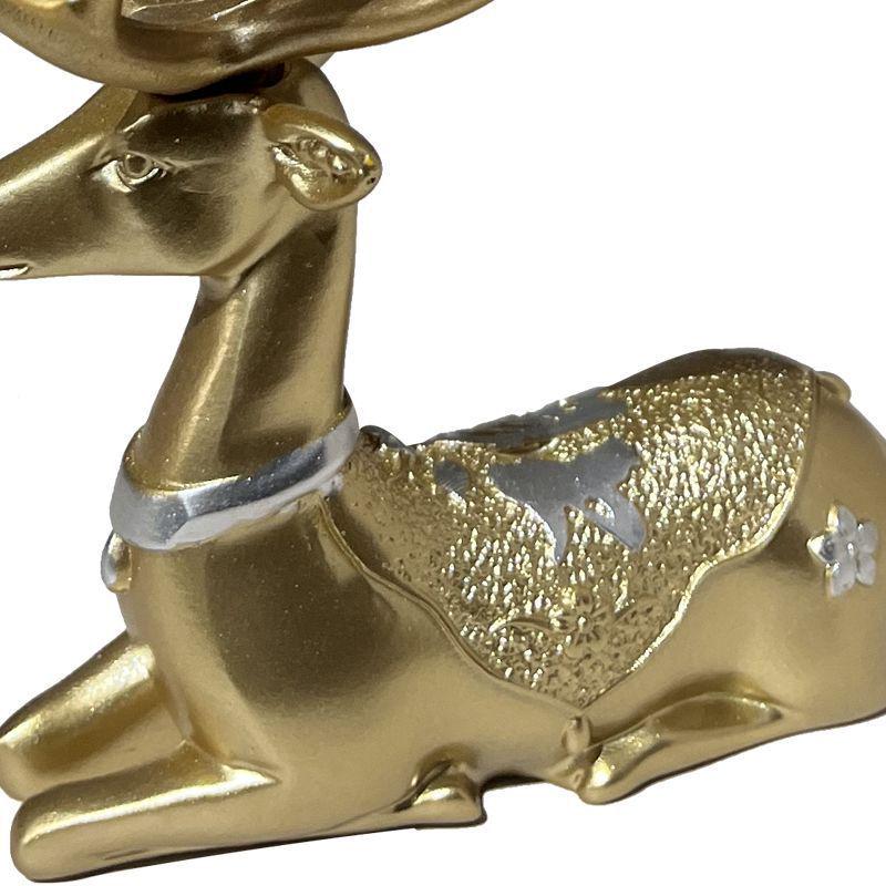 Luxurious Golden Deer Wine Cabinet Ornaments - Elegant Elk Decorations for Living Room, Bedroom, or Entrance Hall.