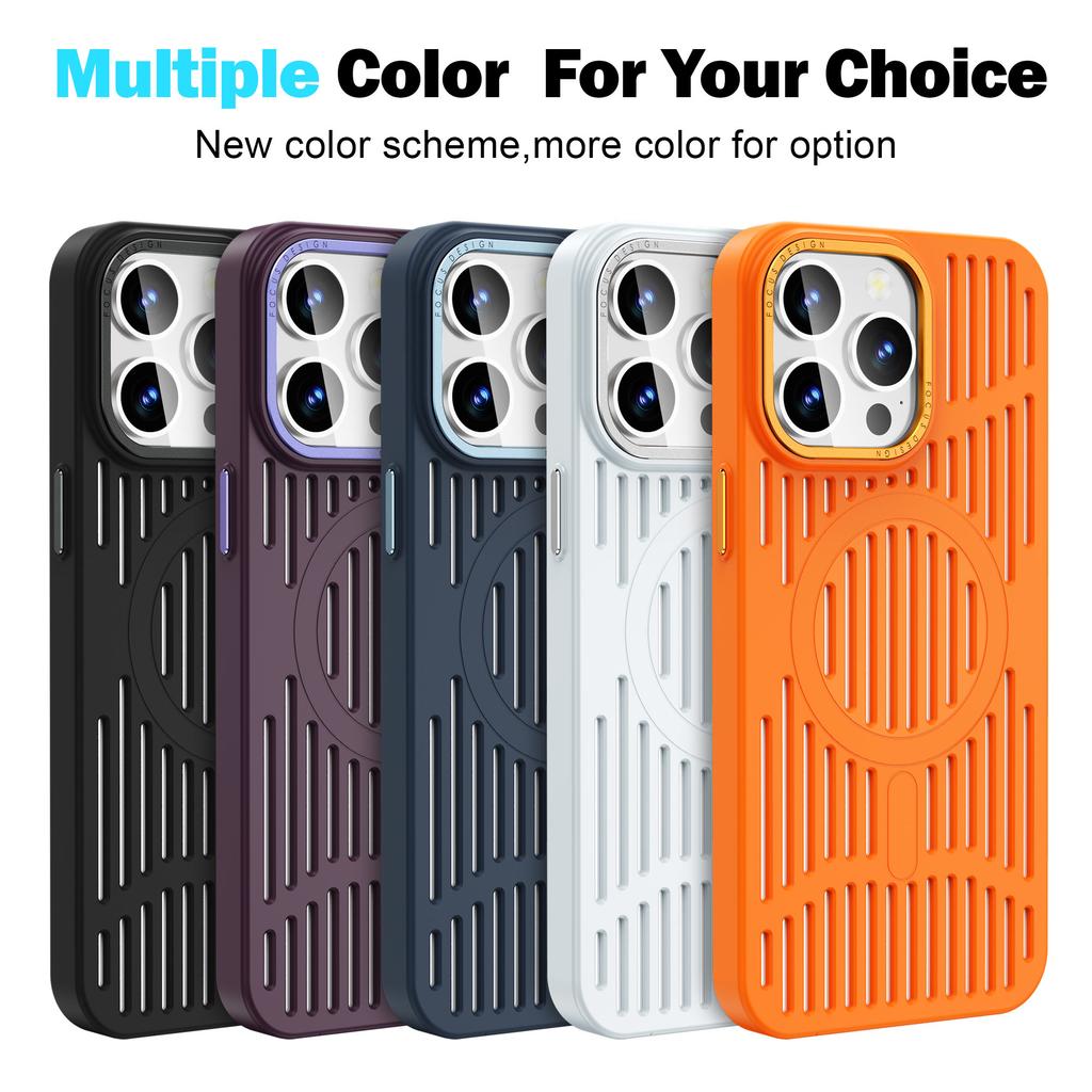 Magnetic Cooling Phone Case For iPhone 16 Pro Max 15 Pro 14 Plus 13 12 Anti-drop Magesafe Wireless Charging Silicone Phone Cover