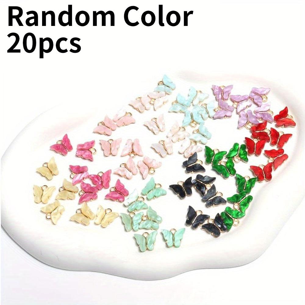10/20/30pcs 10 color butterfly jewelry, alloy butterfly pendant necklace bracelet earring making accessories DIY jewelry making