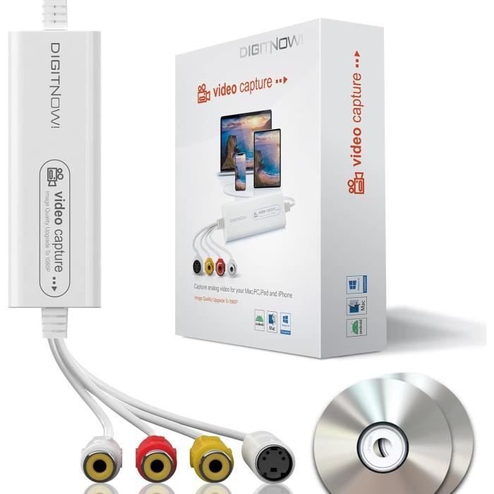 DIGITNOW USB 2.0 karta pro zachytávání videa, převodník VHS videorekordéru TV na DVD