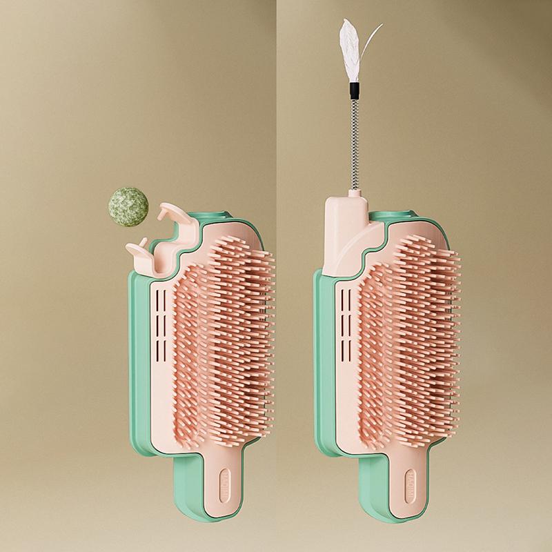 Multifunctional Corner Cat Massage Comb Funny Ice Cream Shape Self Cleaning Wall-Mountable Cats Scratcher Kitten Accessories